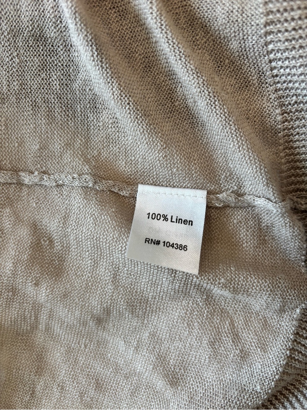 Garnet Hill Sz L 100% Linen Beige Button Down Cardigan Pockets Quite Luxury - Picture 7 of 9